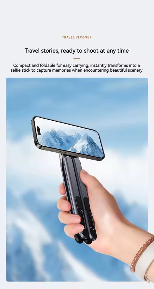 Used as a selfie stick / vlog grip
